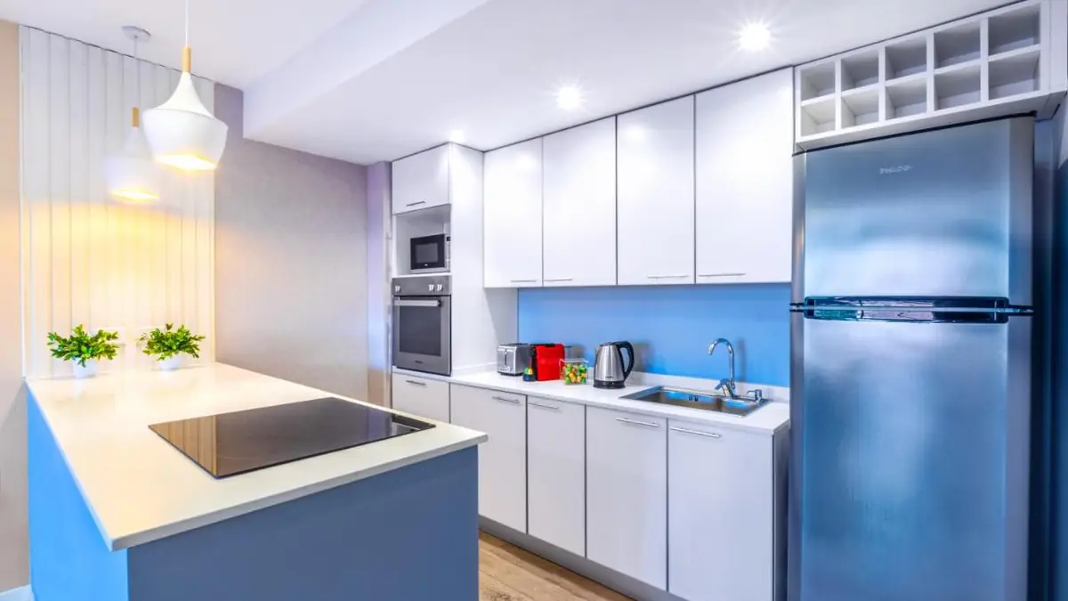 Cocina equipada con isla en Modern & Luxury Apartments In Palermo